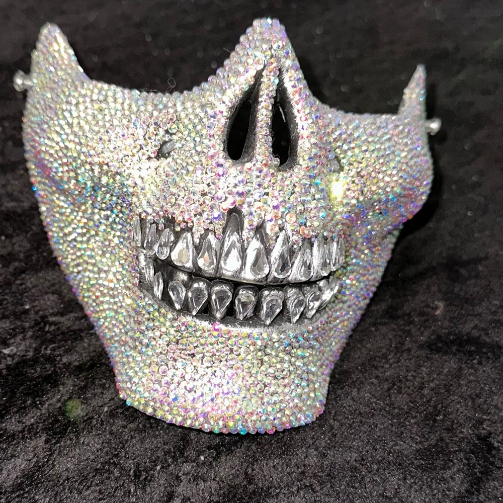 Bejeweled Halloween skull skeleton mask